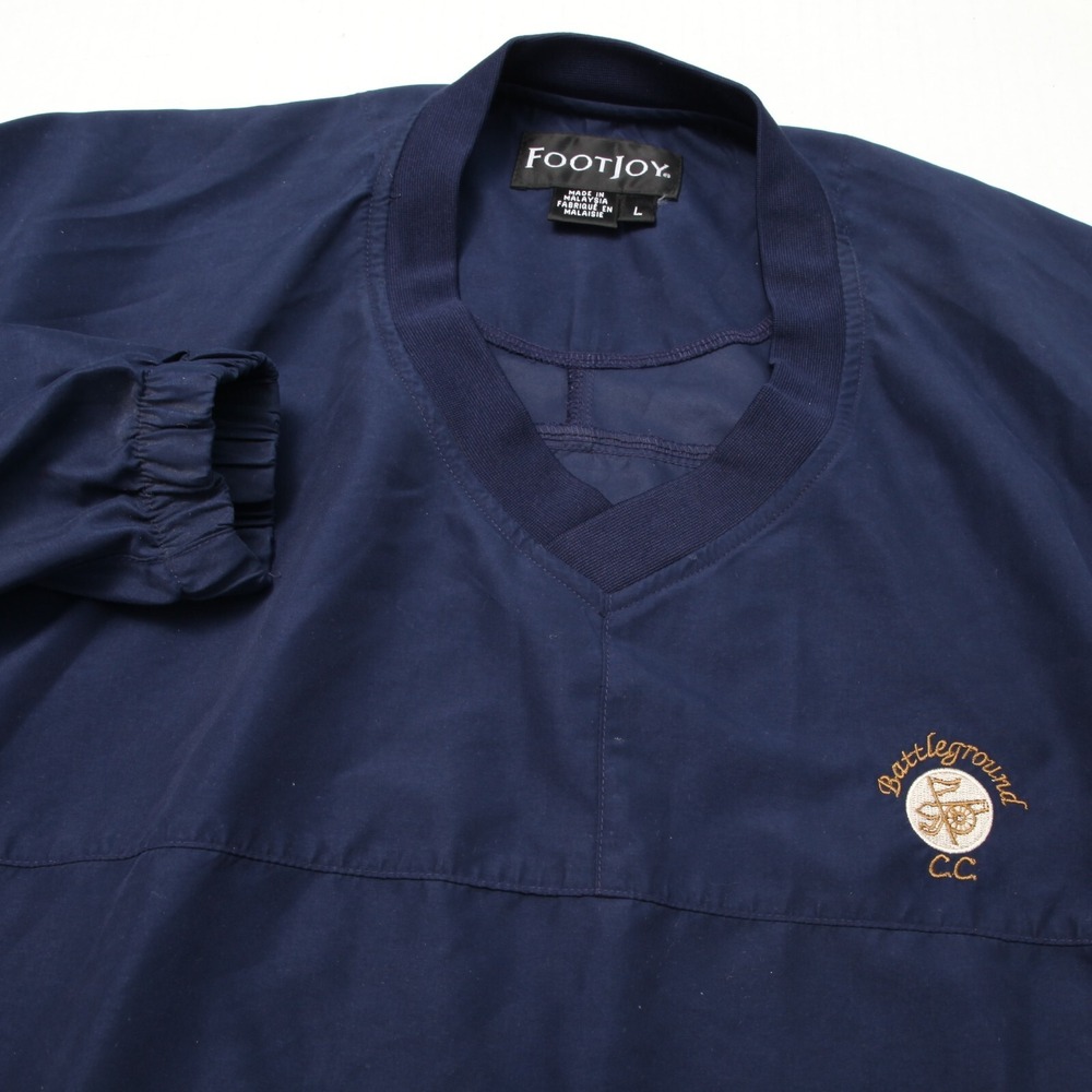 FootJoy Windshirt Golf Pullover Mens Large Navy Blue Battleground Country Club